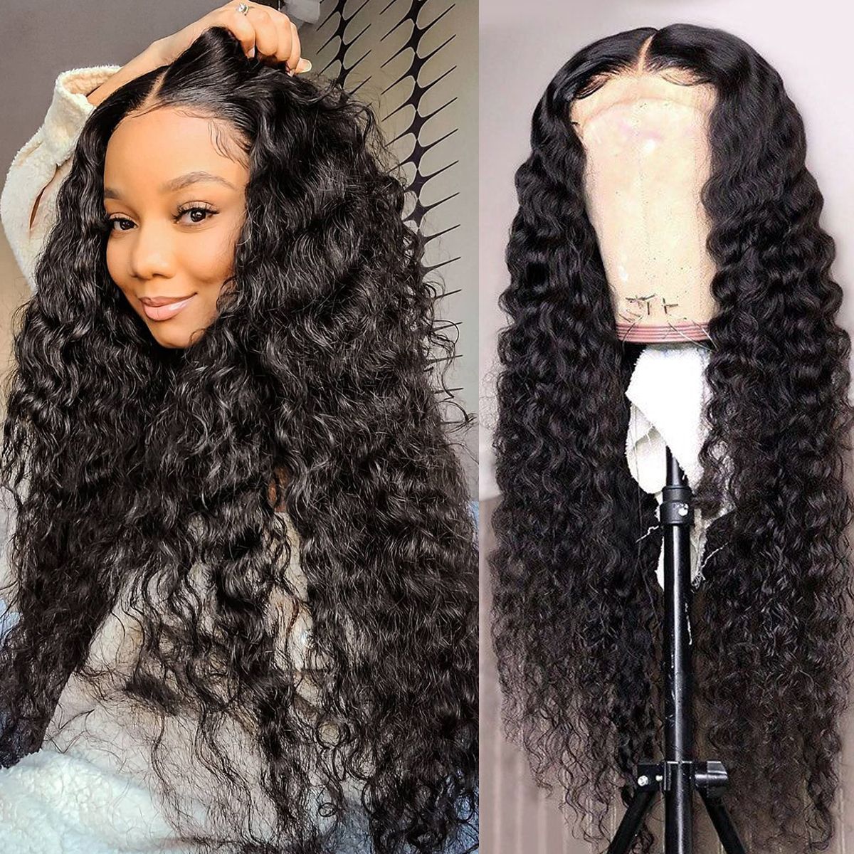 13×4 lace frontal deep wave wig 150%
