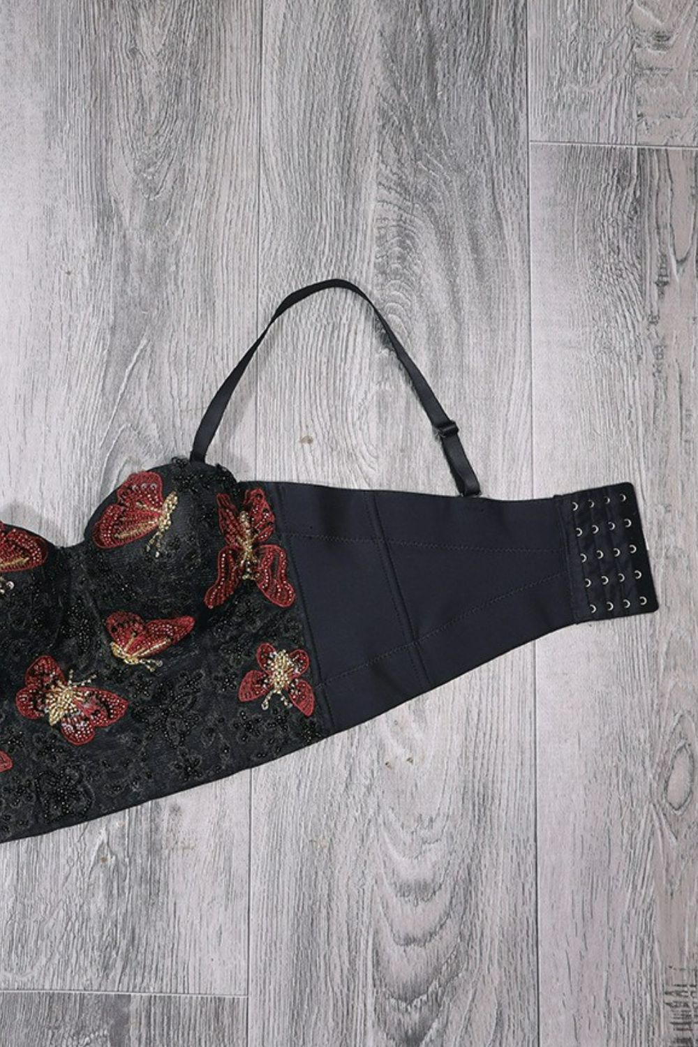 Beaded Butterfly Embroidery Bustier