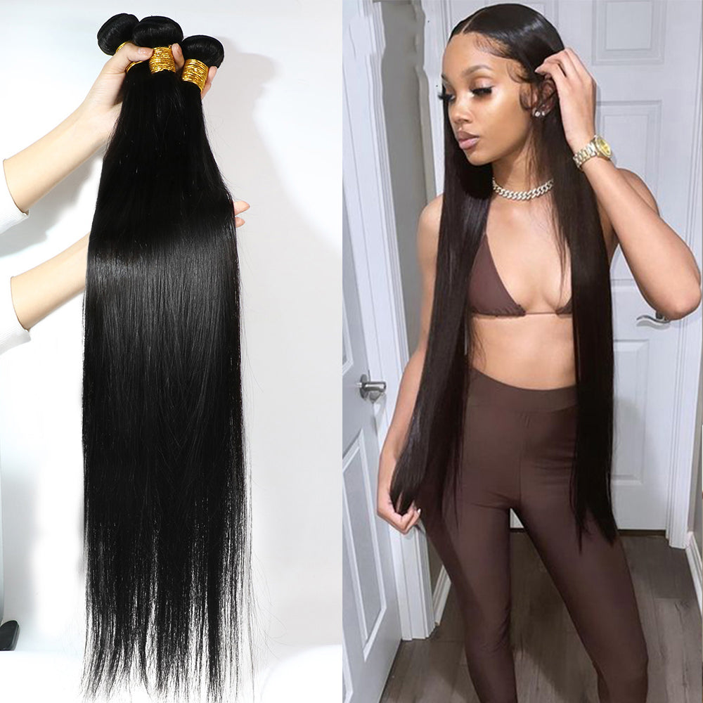 Straight Human Hair Bundles 28 30 32 40 Inch Brazilian Hair Weave Bundles For Women Natural Hair Extensions 100% Human Hair