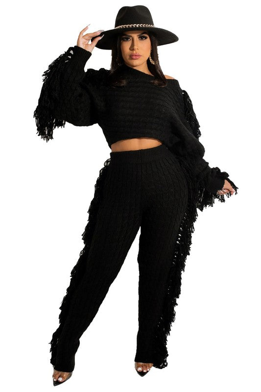 WOMEN FASHUON 2PC SWEATER PANTS SET