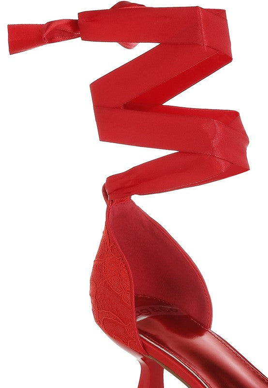 Laika Lace Kitten Heel Sandals