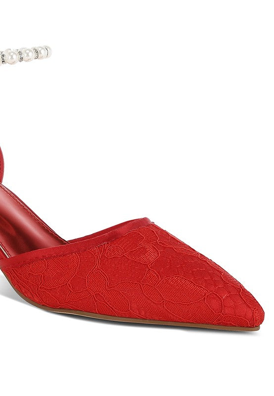 Laika Lace Kitten Heel Sandals