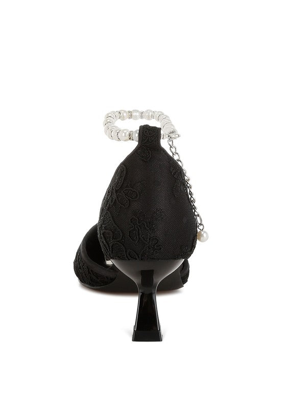 Laika Lace Kitten Heel Sandals