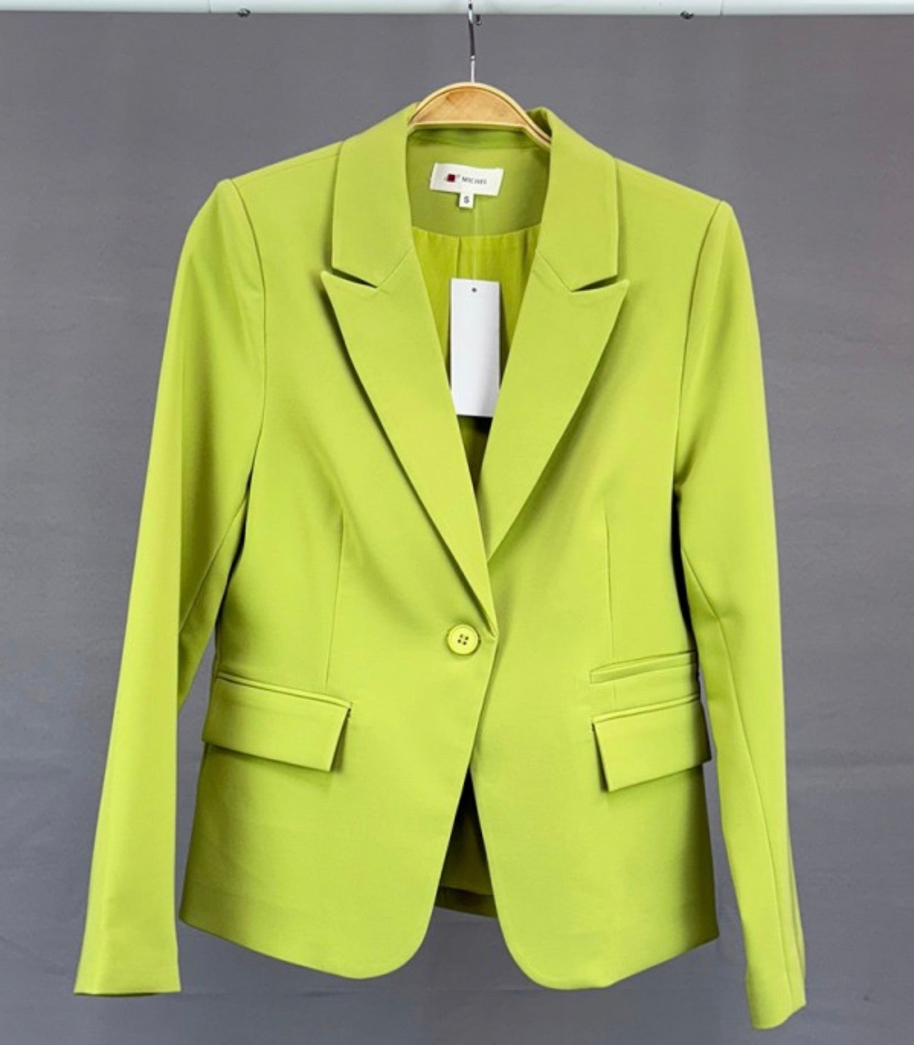 Womens Notched Lapel Pockets Button Work Office Blazer Jacket Suit