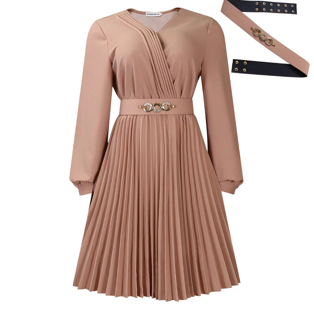 LONG SLEEVE DRESS WITH BELT
