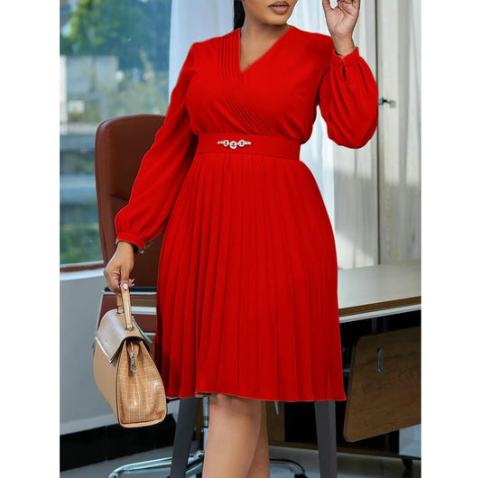 LONG SLEEVE DRESS WITH BELT
