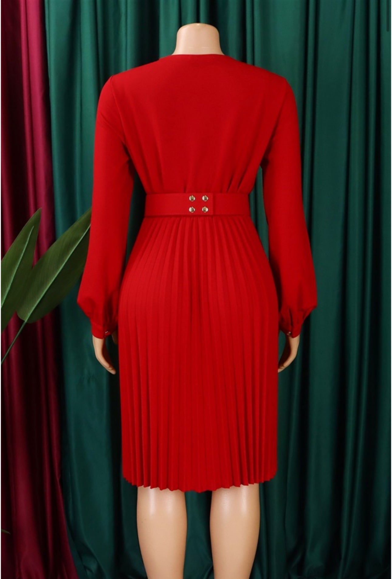 LONG SLEEVE DRESS WITH BELT