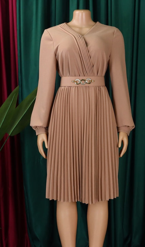 LONG SLEEVE DRESS WITH BELT