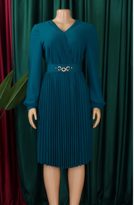 LONG SLEEVE DRESS WITH BELT