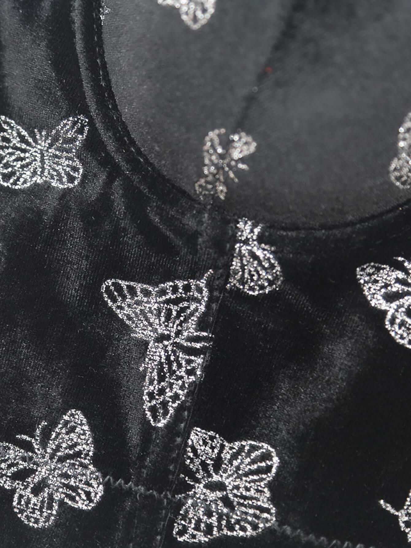 Velvet Butterfly Print Bustier