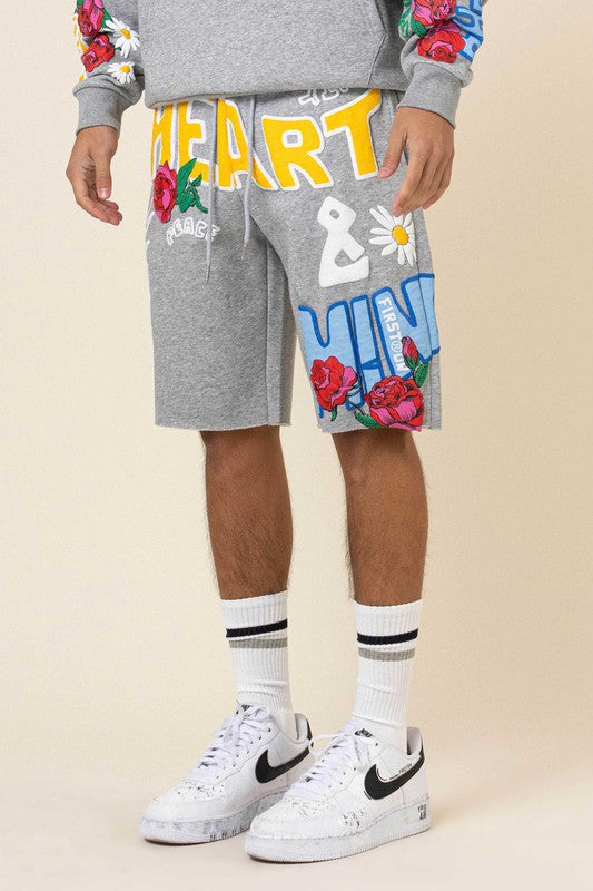 FLOWER PUFF PRINT SHORT