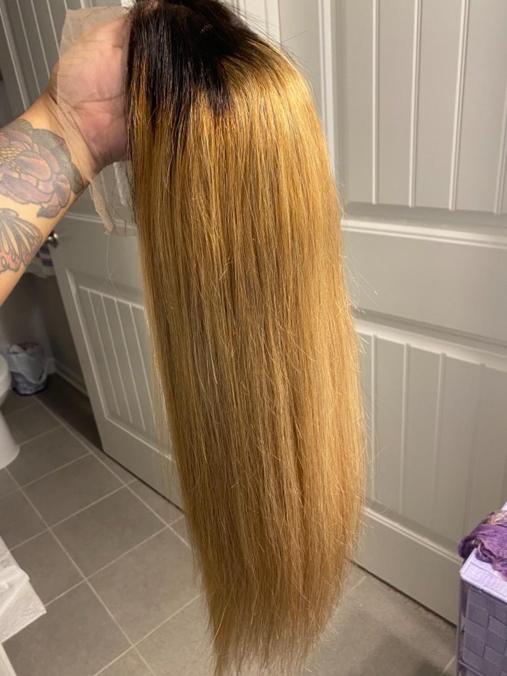 13×4 honey blonde ombre straight wig 180%