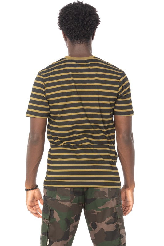 STRIPE OLIVE T SHIRT