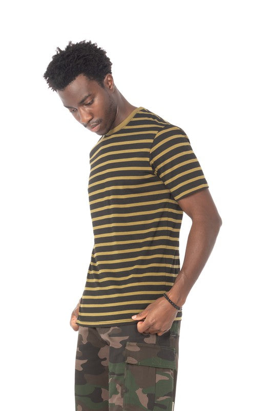 STRIPE OLIVE T SHIRT