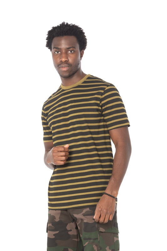 STRIPE OLIVE T SHIRT