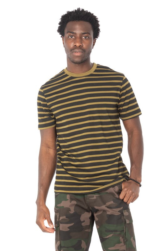 STRIPE OLIVE T SHIRT