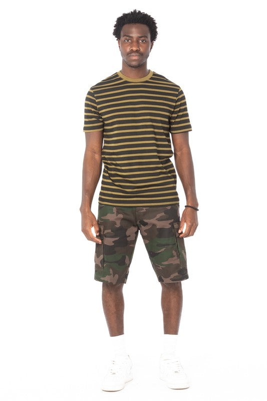 STRIPE OLIVE T SHIRT