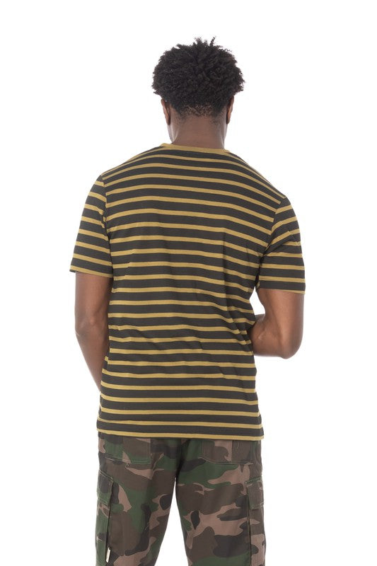 STRIPE OLIVE T SHIRT