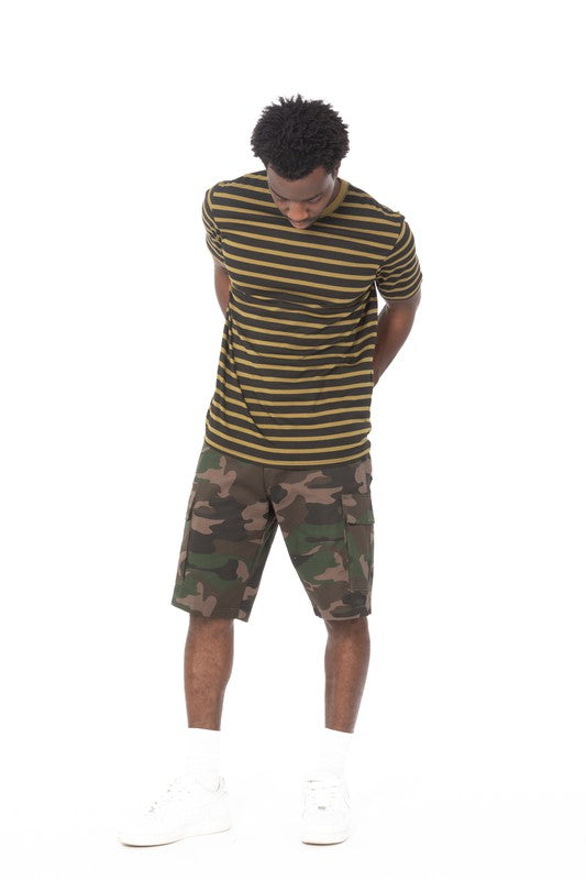 STRIPE OLIVE T SHIRT