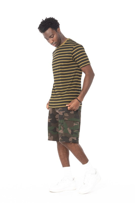 STRIPE OLIVE T SHIRT