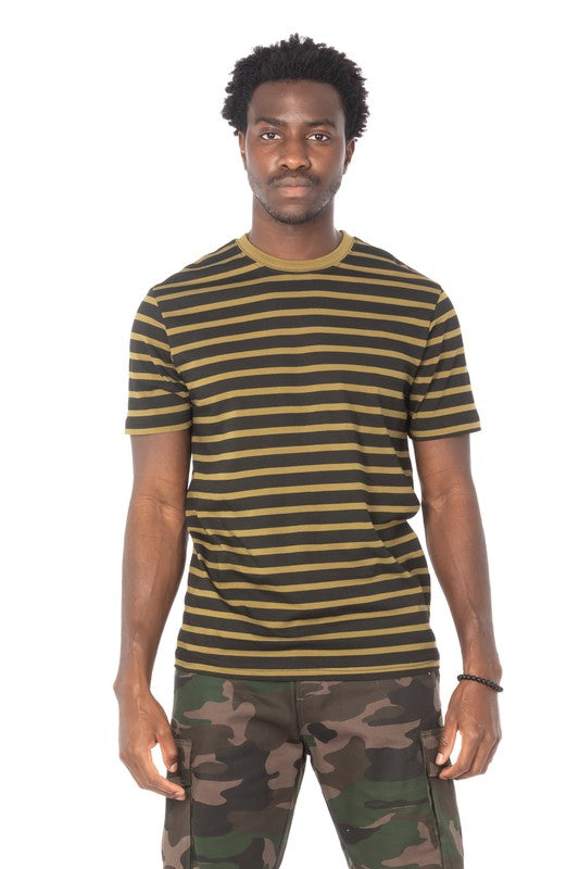 STRIPE OLIVE T SHIRT