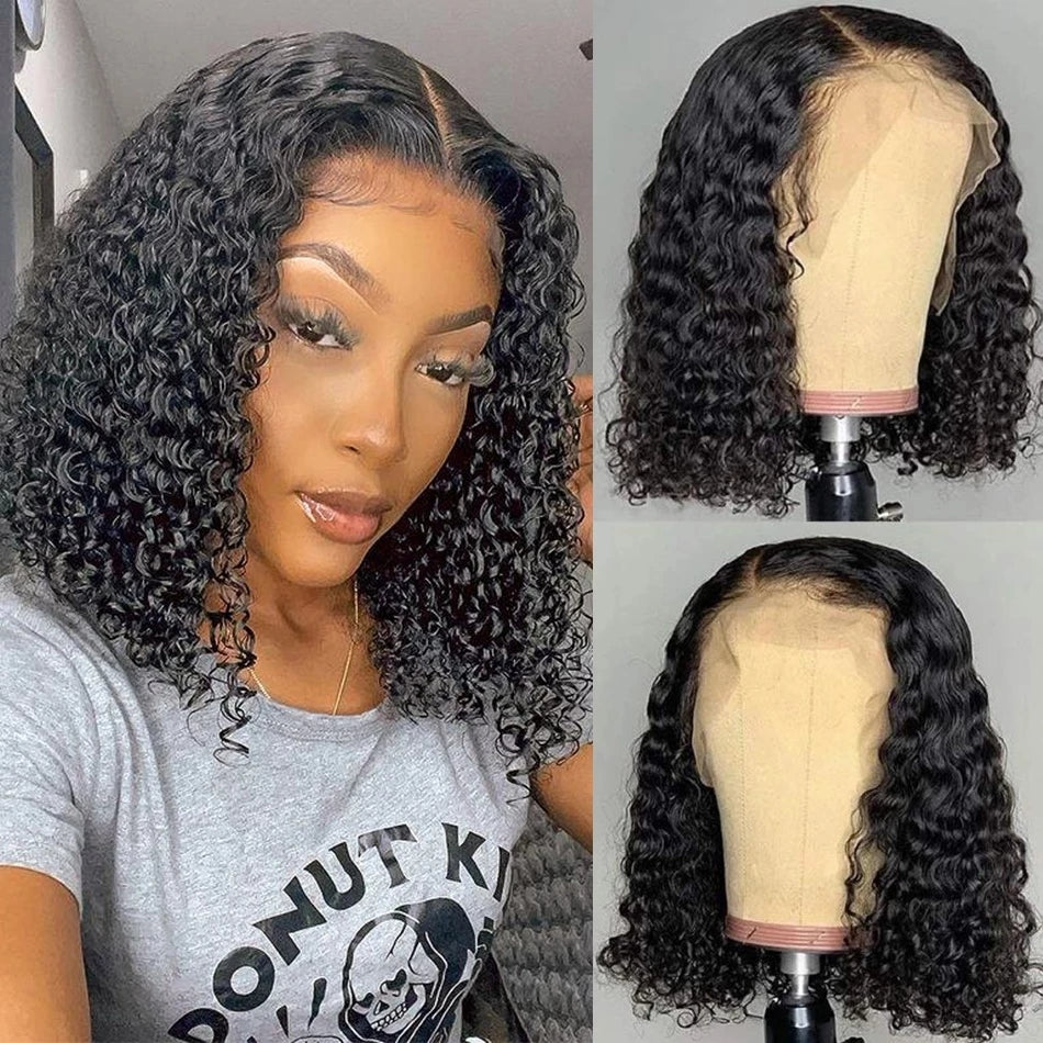 Curly Bob lace frontal wig