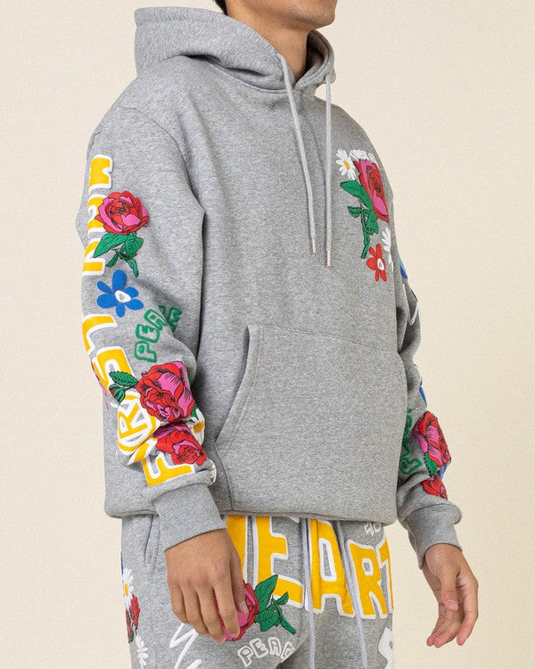 FLOWER PUFF PRINT HOODIE