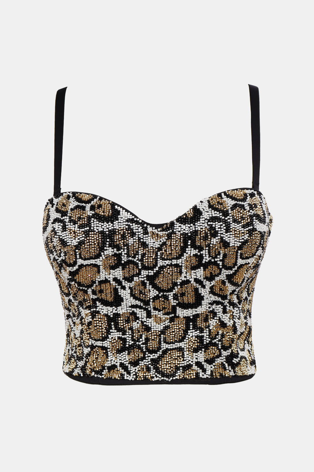 Leopard Beaded Bustier