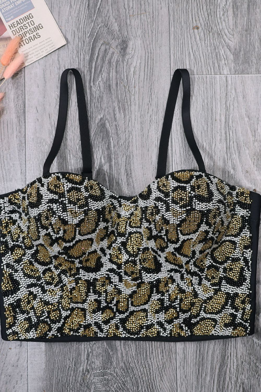 Leopard Beaded Bustier