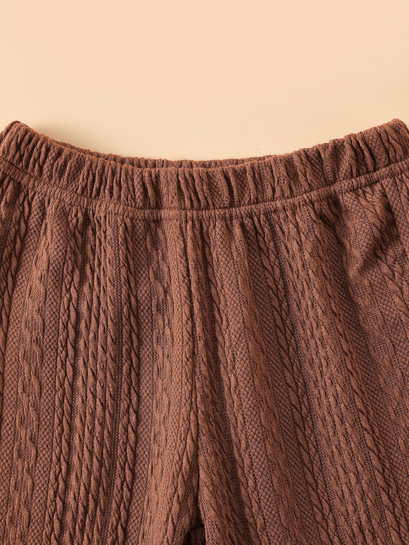 Girls Cropped Cable-Knit Top and Joggers Set