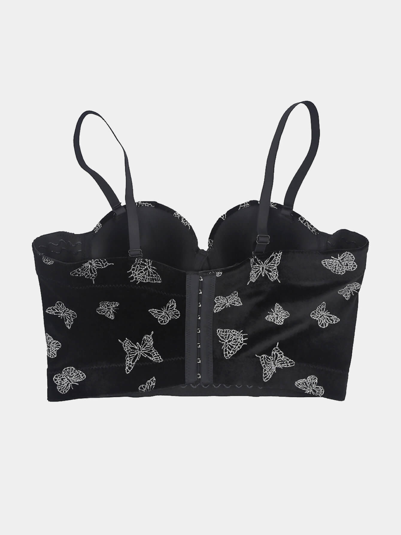 Velvet Butterfly Print Bustier