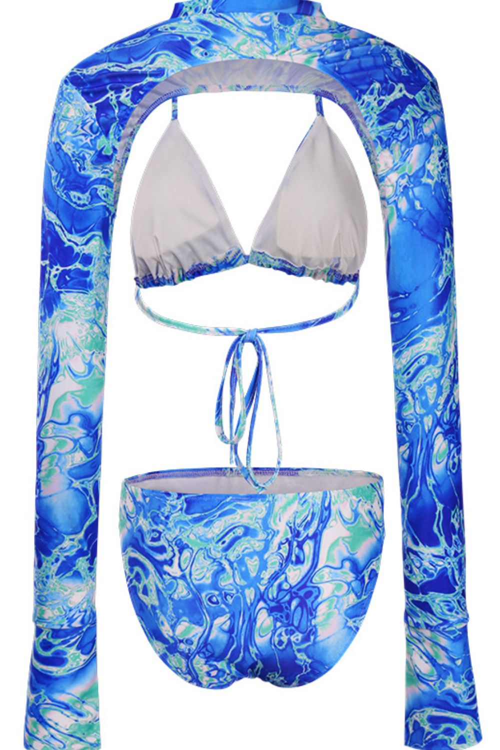 Printed Three-Piece Swimsuit with Bolero