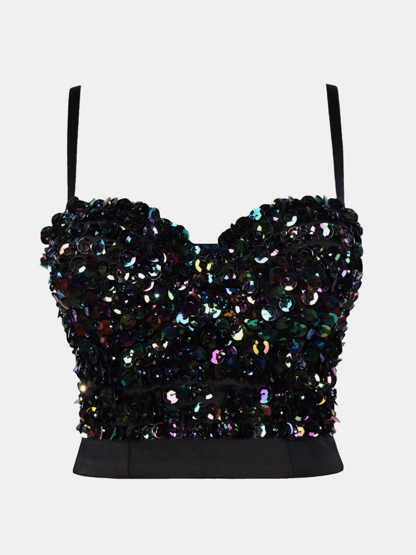 Sequin Adjustable Strap Bustier