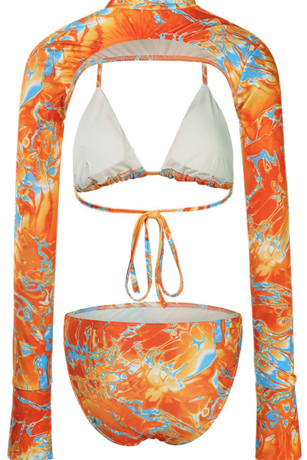 Printed Three-Piece Swimsuit with Bolero