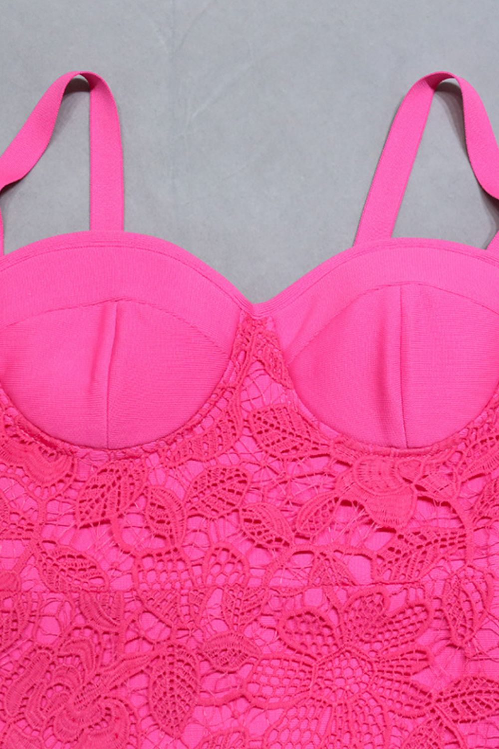 Sleeveless Asymmetrical Lace Bodycon Dress