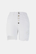 Full Size Run Distressed Button Fly Denim Shorts