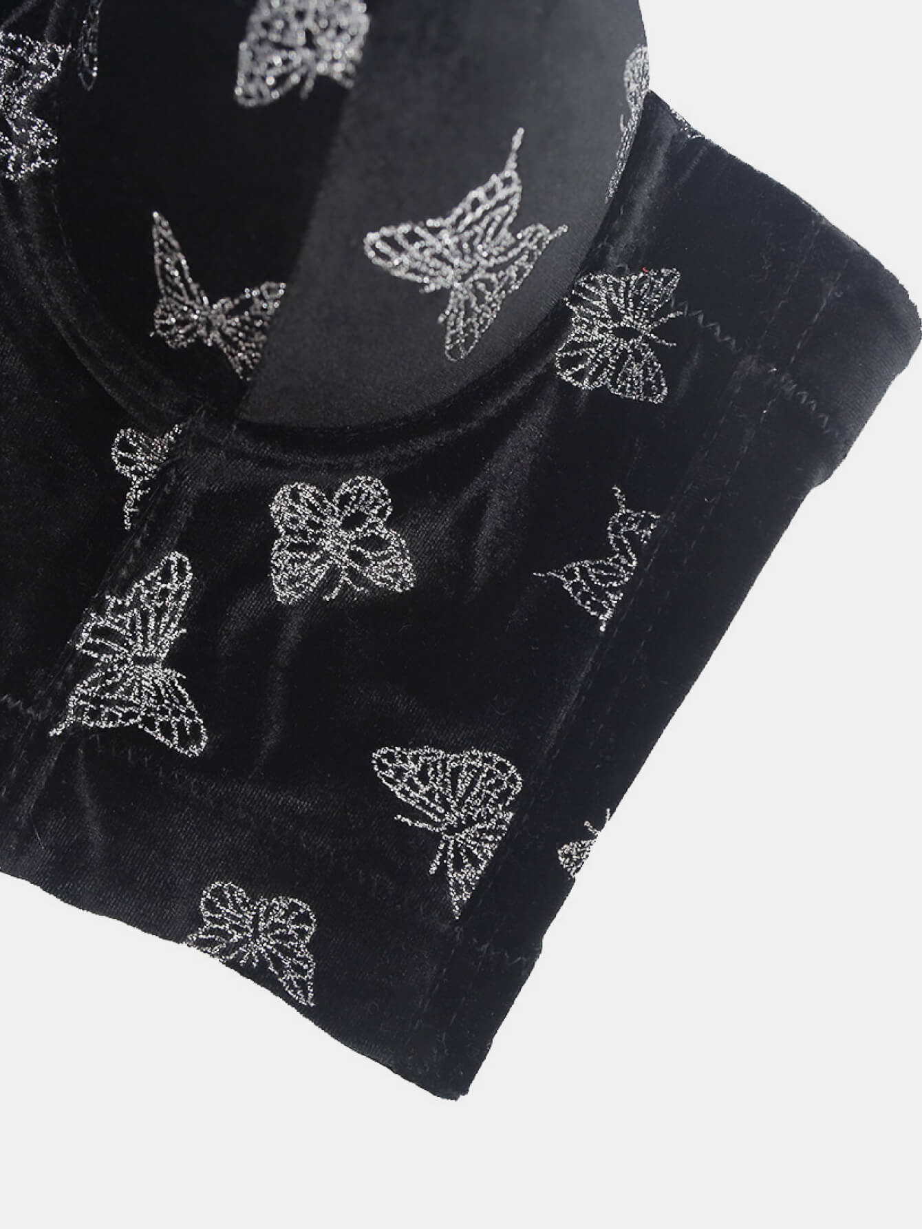 Velvet Butterfly Print Bustier