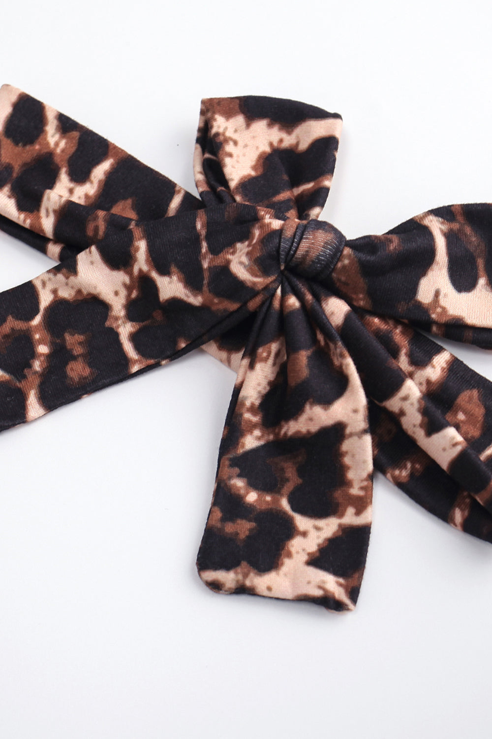 Girls Leopard Print Heart Graphic Set with Bow