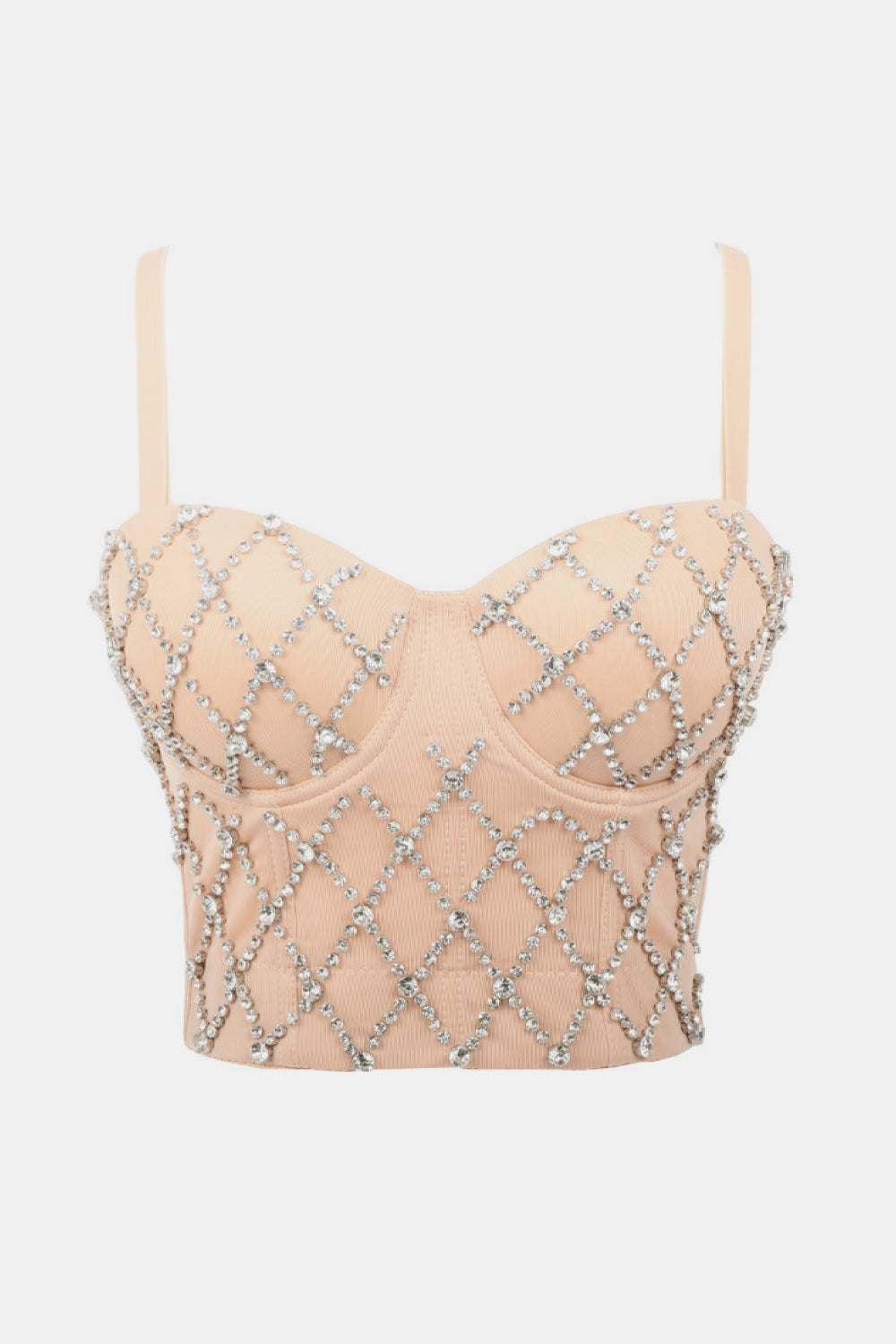 Grid Rhinestone Bustier