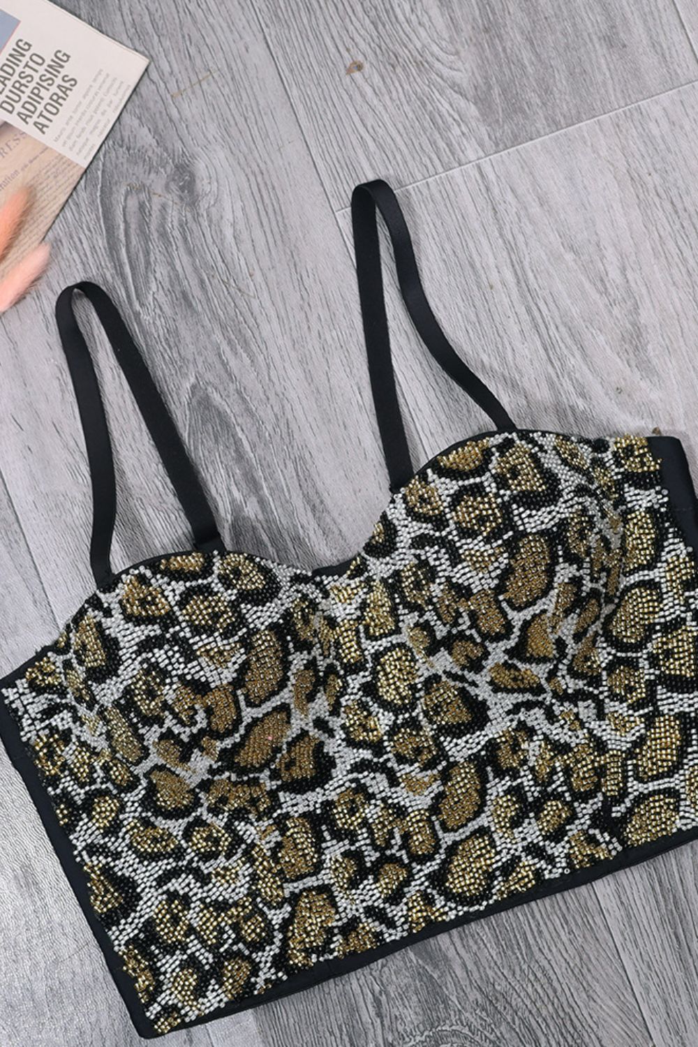 Leopard Beaded Bustier