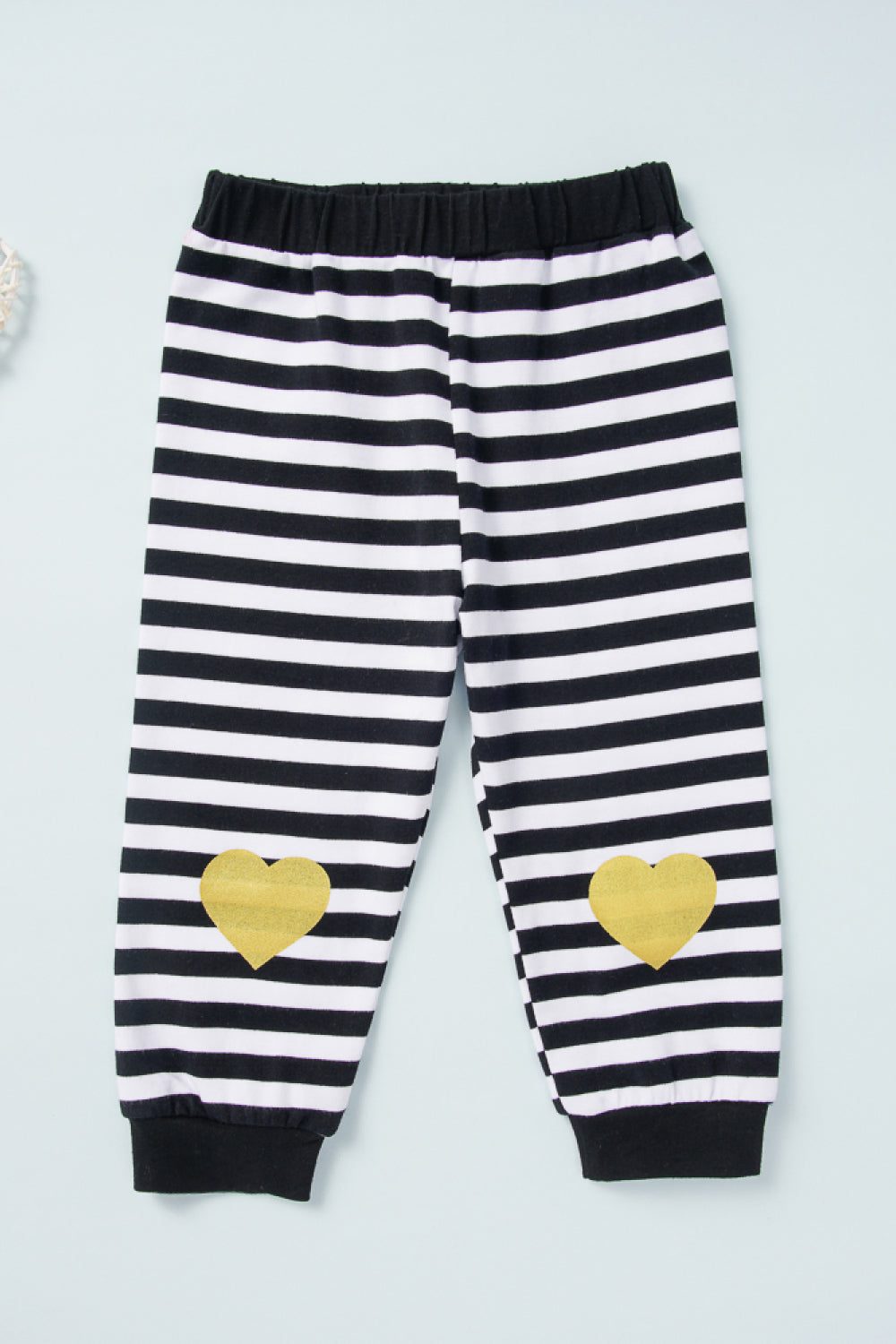 Baby Girls Graphic Bodysuit and Striped Pants Set with Bow