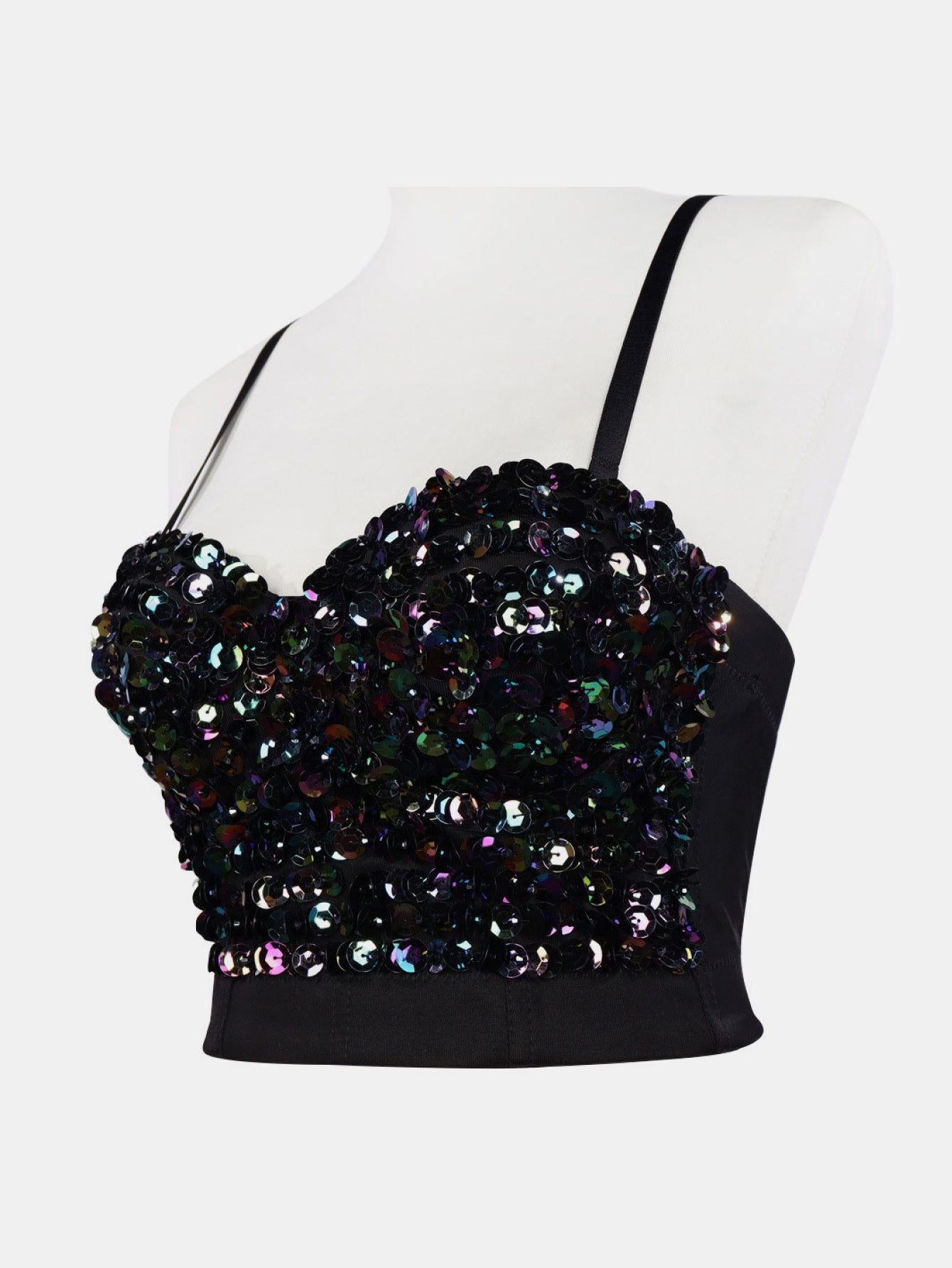 Sequin Adjustable Strap Bustier