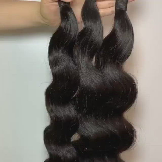 Indian Bundles Human Hair Body Wave 100% Hair Extension Natural Black 1/3/4 Pcs Bulk Human Hair Bundles