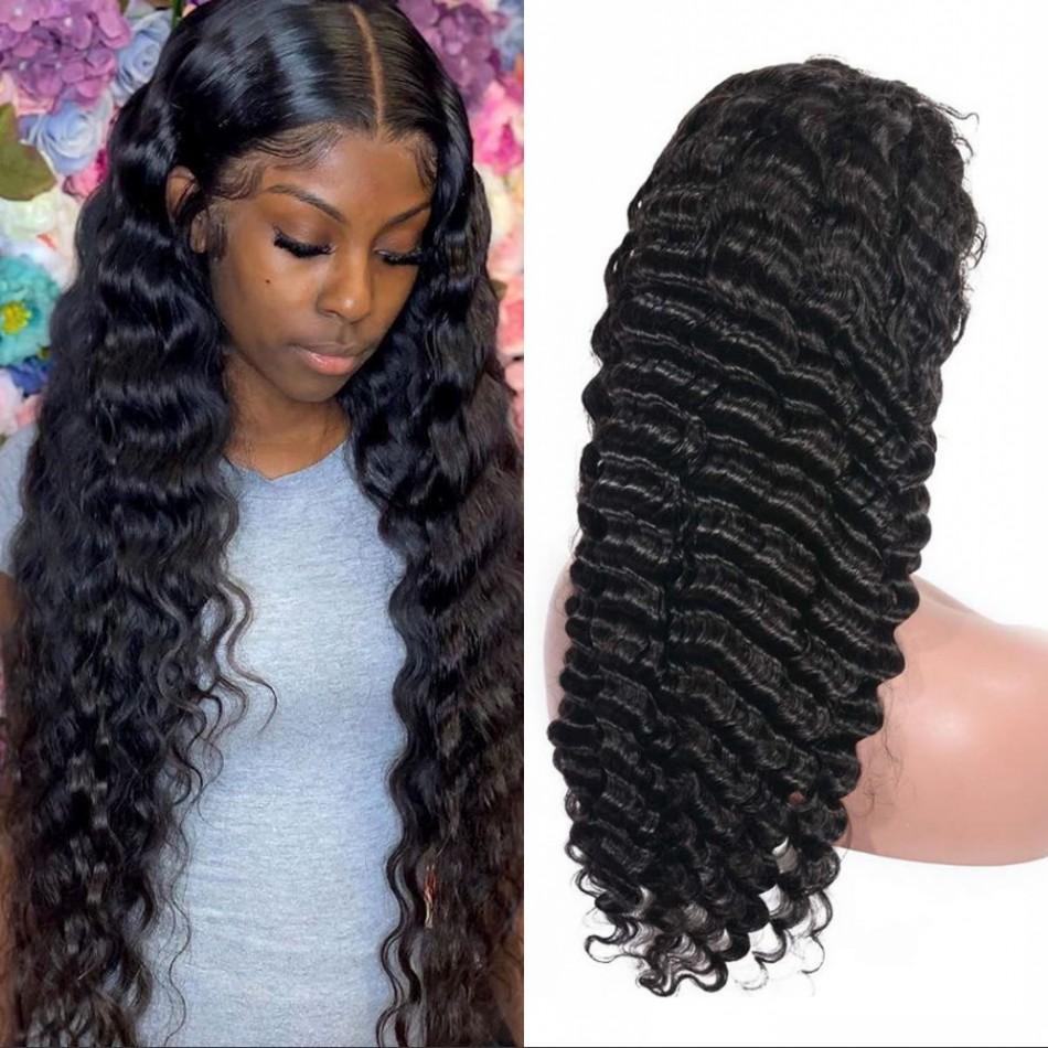 13×4  lace frontal deep wave wig 150%