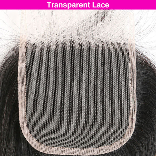 Brazilian Hair Deep Wave Bundles with Closure Human Hair Weave 3 Bundles with Lace Closure Middle Ratio Remy Hair