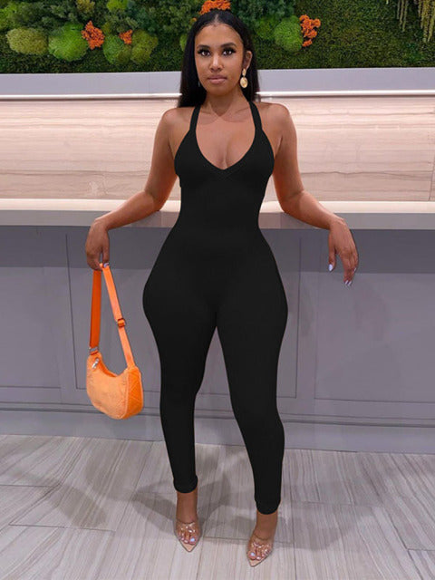 Ribbed Backless Criss Cross Rompers Womens Jumpsuit Sporty Workout Fitness Solid Casual One Piece Outfits Sleeveless