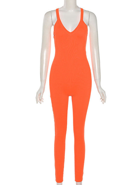 Ribbed Backless Criss Cross Rompers Womens Jumpsuit Sporty Workout Fitness Solid Casual One Piece Outfits Sleeveless