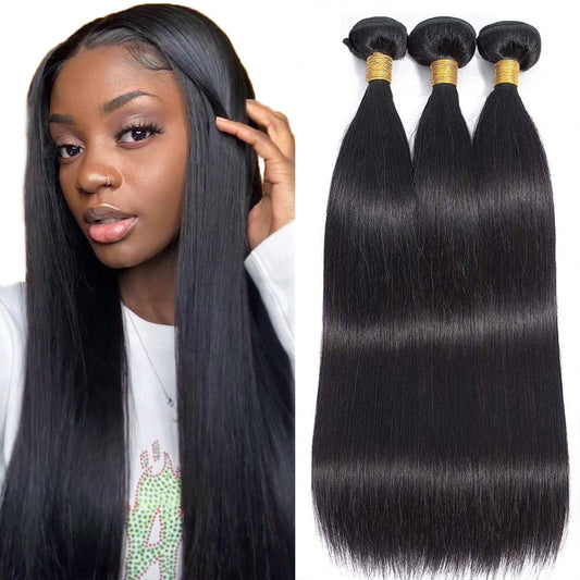 Indian Bone Straight Human Hair Bundles 100% Human Hair 1/3/4 Bundles Wholesale Natural Black Cheap Hair Extension For Women